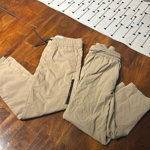 Two pairs of boys size 6-7 Old Navy khaki pants.